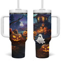 Happy Kangaboo Tumbler With Handle Kangaroo and Halloween Haunted House