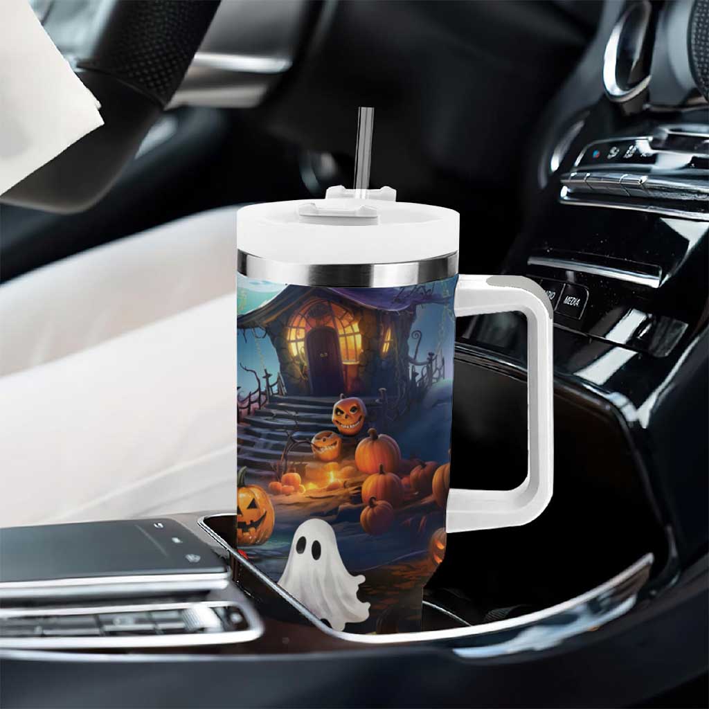 Happy Kangaboo Tumbler With Handle Kangaroo and Halloween Haunted House