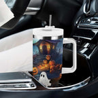 Happy Kangaboo Tumbler With Handle Kangaroo and Halloween Haunted House