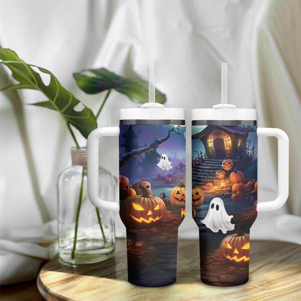Happy Kangaboo Tumbler With Handle Kangaroo and Halloween Haunted House