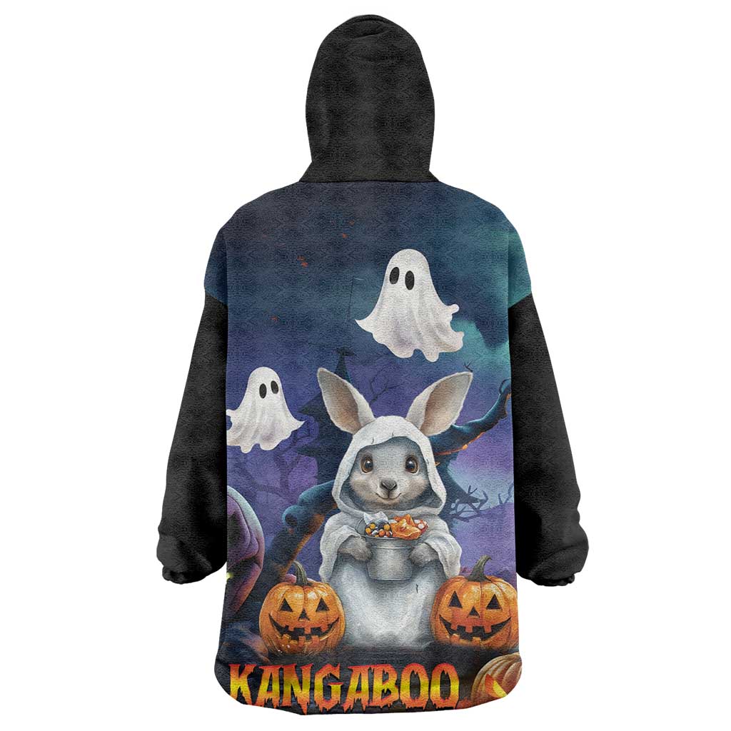 Happy Kangaboo Wearable Blanket Hoodie Kangaroo and Halloween Haunted House