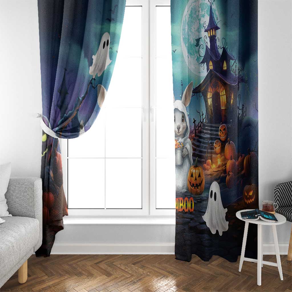 Happy Kangaboo Window Curtain Kangaroo and Halloween Haunted House