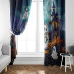 Happy Kangaboo Window Curtain Kangaroo and Halloween Haunted House