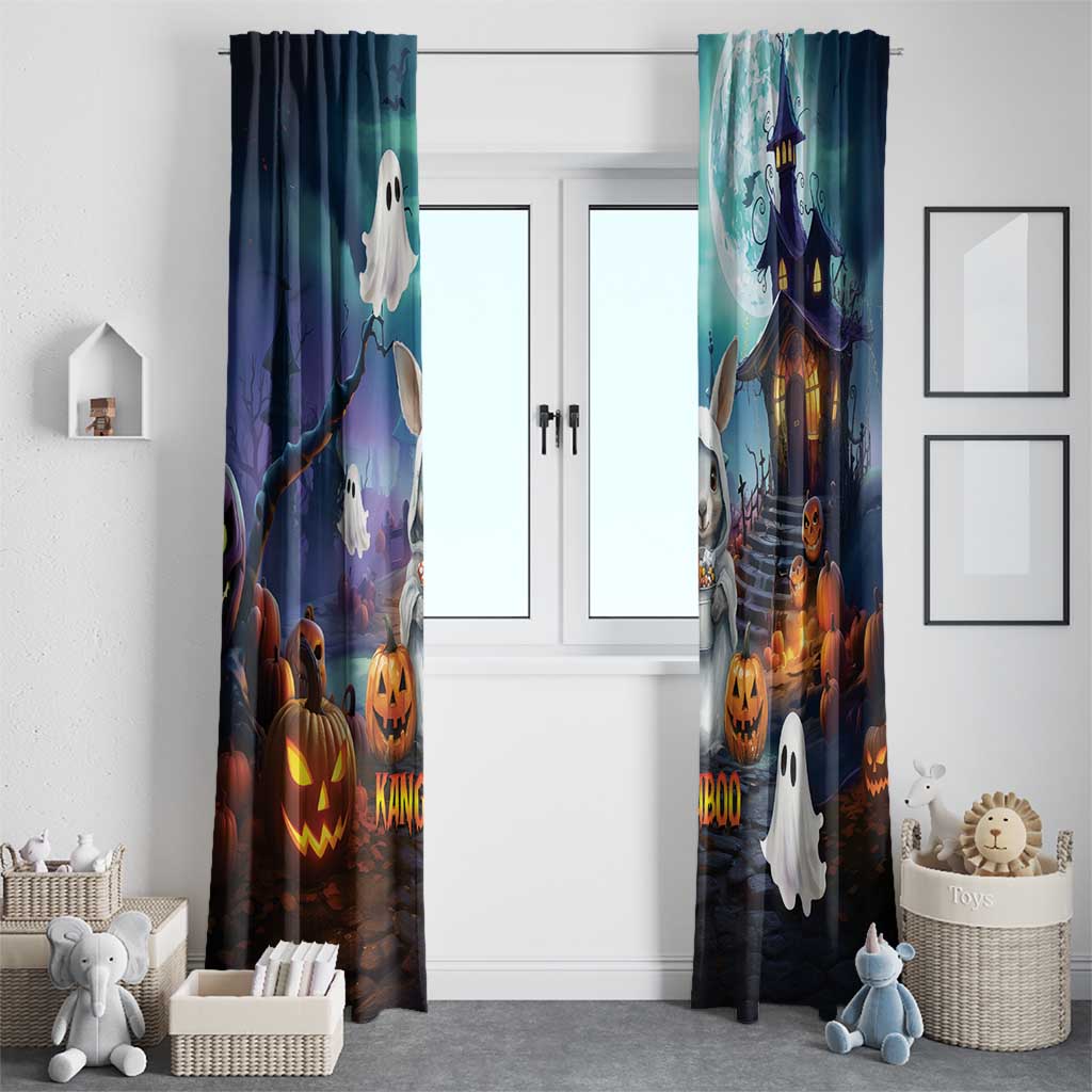 Happy Kangaboo Window Curtain Kangaroo and Halloween Haunted House