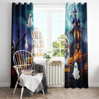 Happy Kangaboo Window Curtain Kangaroo and Halloween Haunted House