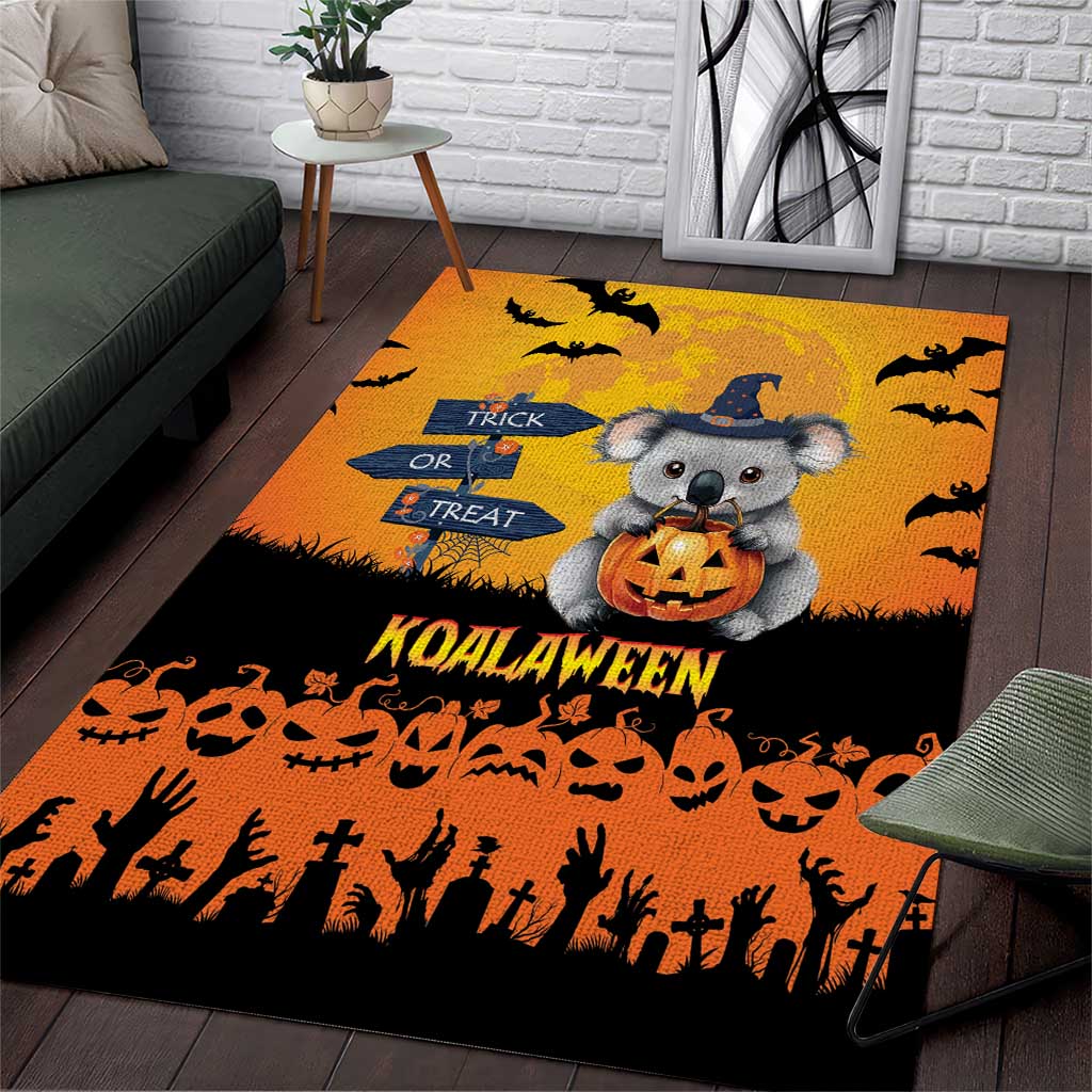 Happy Koalaween Area Rug Koala Ghost Trick or Treat