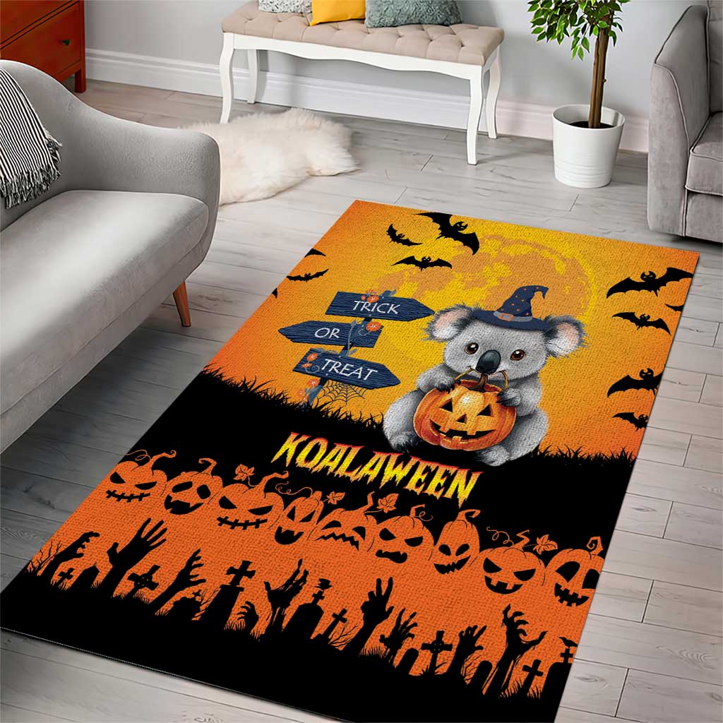 Happy Koalaween Area Rug Koala Ghost Trick or Treat