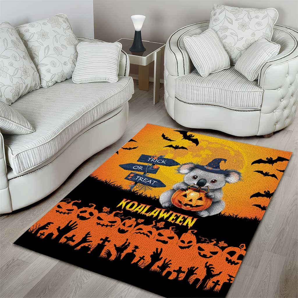 Happy Koalaween Area Rug Koala Ghost Trick or Treat