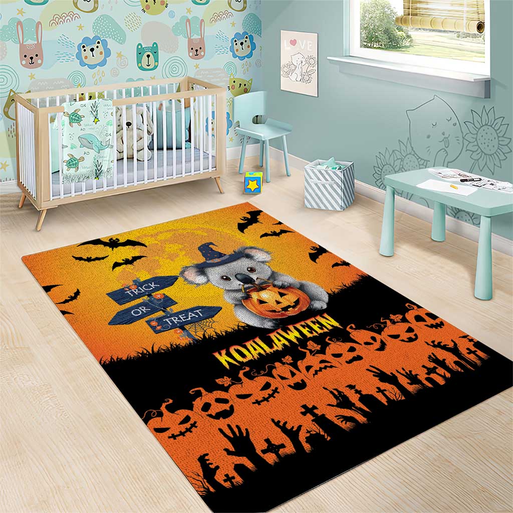 Happy Koalaween Area Rug Koala Ghost Trick or Treat