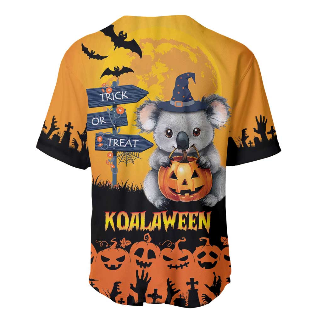 Happy Koalaween Baseball Jersey Koala Ghost Trick or Treat