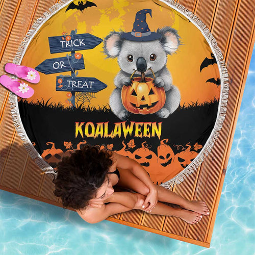 Happy Koalaween Beach Blanket Koala Ghost Trick or Treat