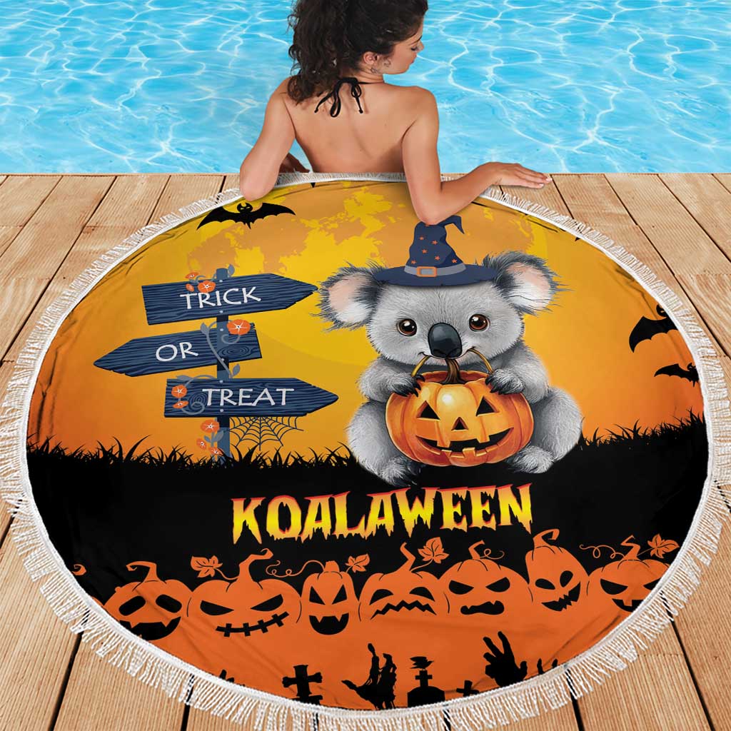 Happy Koalaween Beach Blanket Koala Ghost Trick or Treat