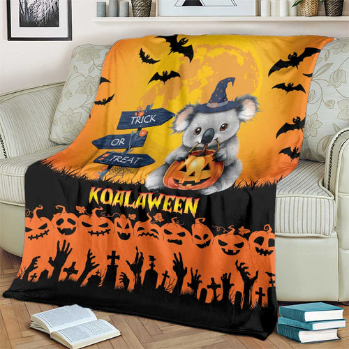 Happy Koalaween Blanket Koala Ghost Trick or Treat