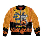 Happy Koalaween Bomber Jacket Koala Ghost Trick or Treat