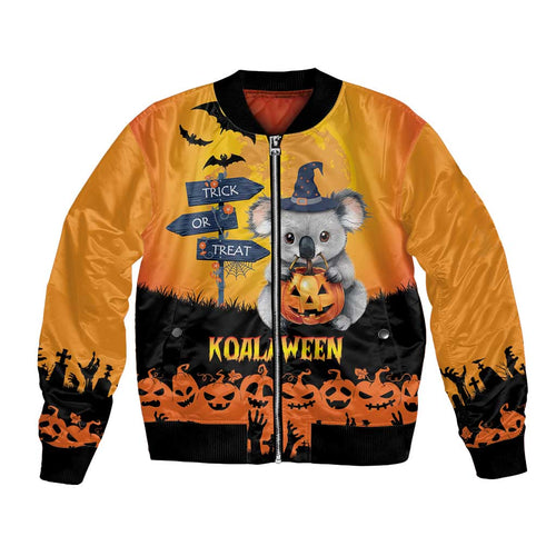 Happy Koalaween Bomber Jacket Koala Ghost Trick or Treat