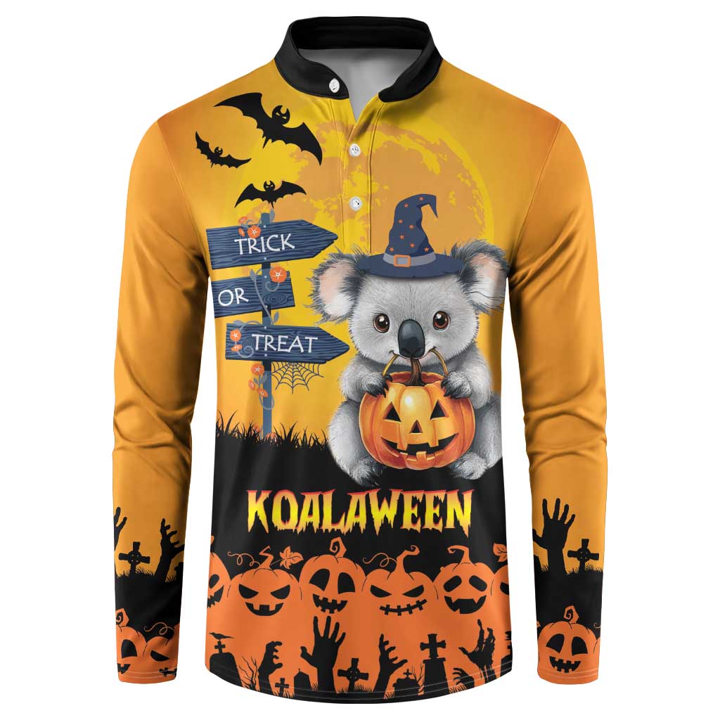 Happy Koalaween Button Sweatshirt Koala Ghost Trick or Treat
