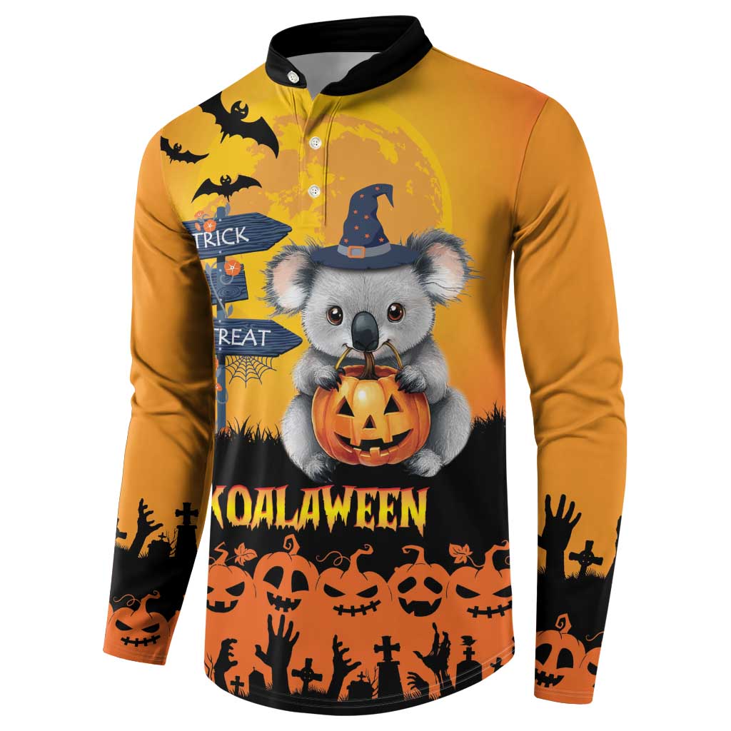 Happy Koalaween Button Sweatshirt Koala Ghost Trick or Treat