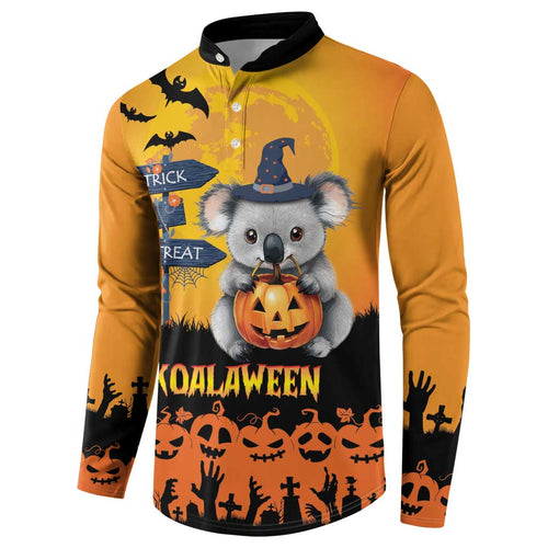 Happy Koalaween Button Sweatshirt Koala Ghost Trick or Treat