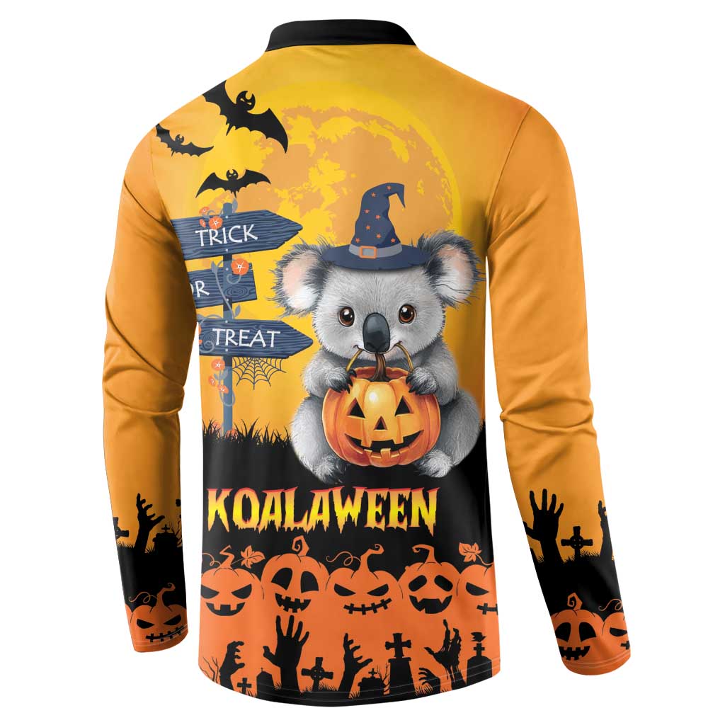 Happy Koalaween Button Sweatshirt Koala Ghost Trick or Treat