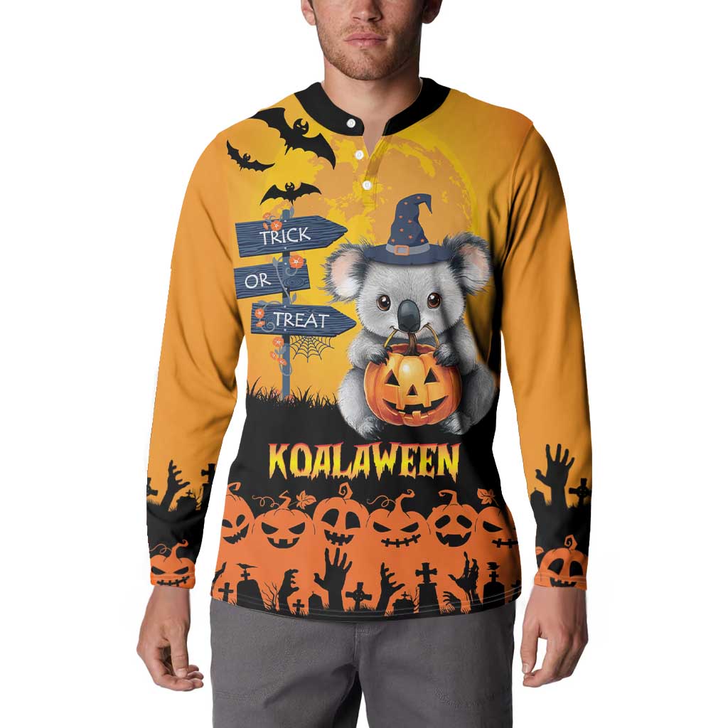Happy Koalaween Button Sweatshirt Koala Ghost Trick or Treat