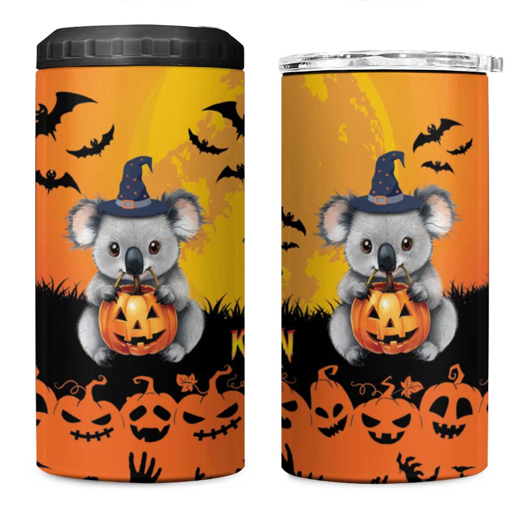 Happy Koalaween 4 in 1 Can Cooler Tumbler Koala Ghost Trick or Treat