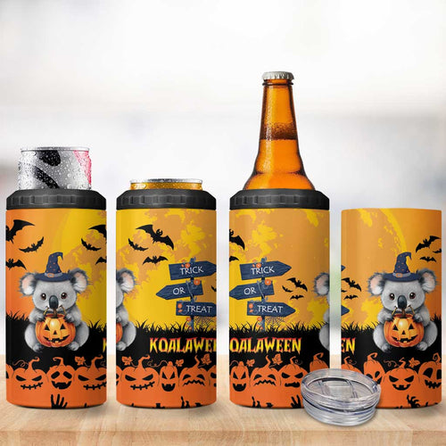 Happy Koalaween 4 in 1 Can Cooler Tumbler Koala Ghost Trick or Treat