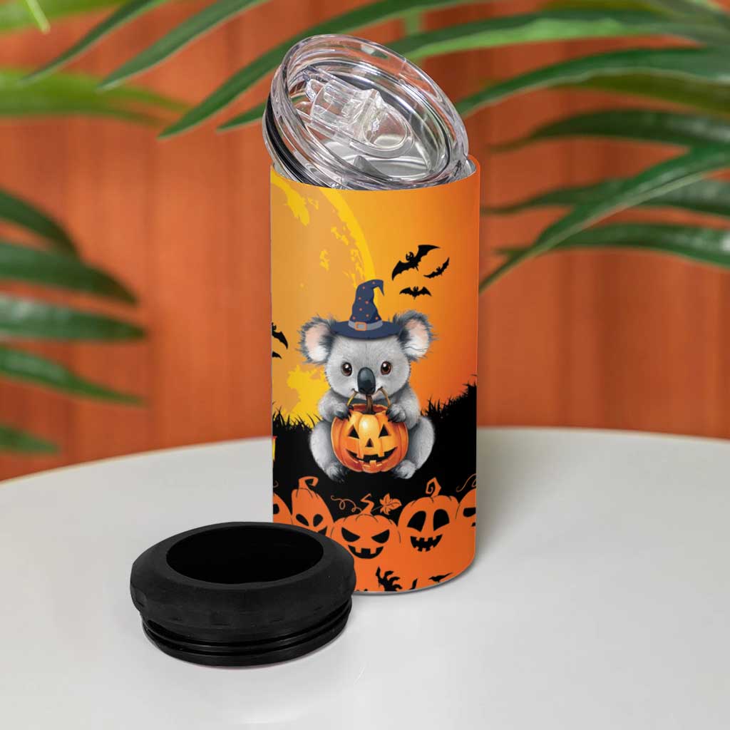 Happy Koalaween 4 in 1 Can Cooler Tumbler Koala Ghost Trick or Treat