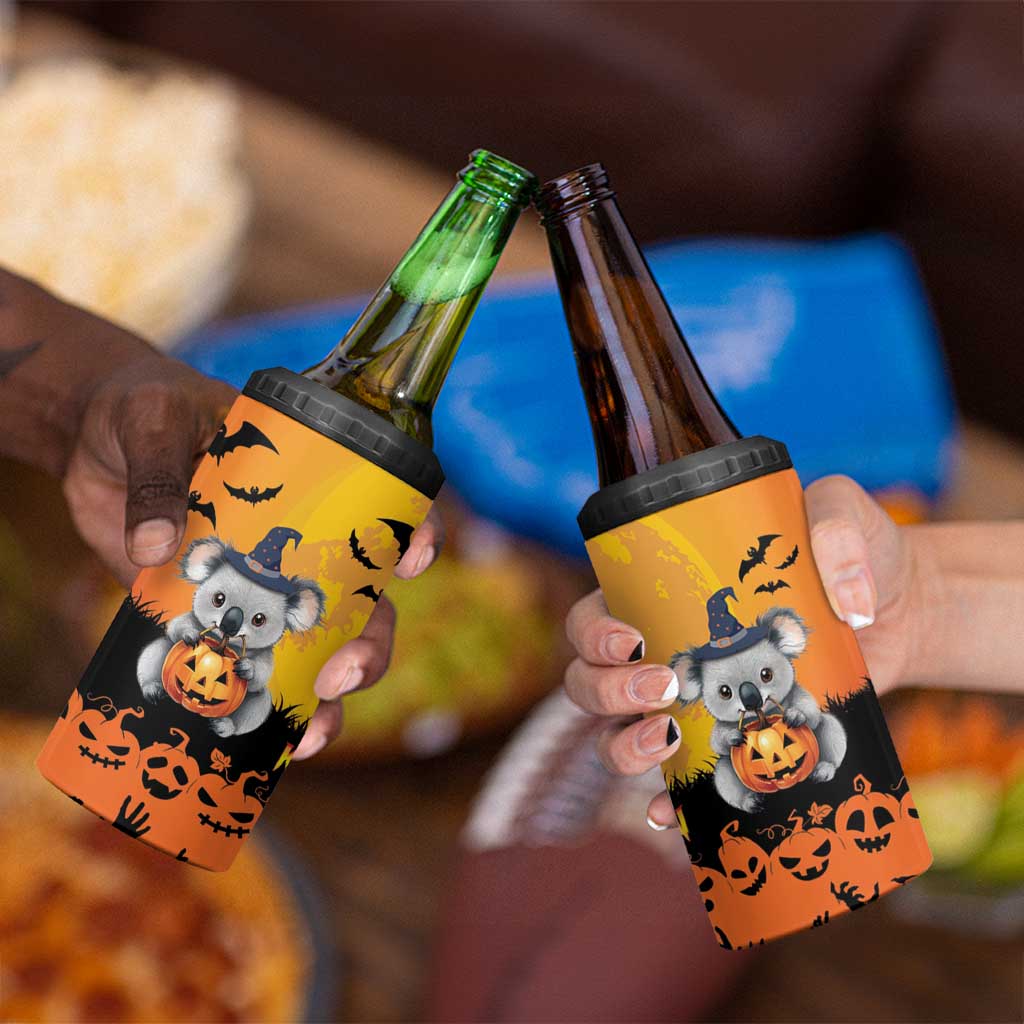 Happy Koalaween 4 in 1 Can Cooler Tumbler Koala Ghost Trick or Treat