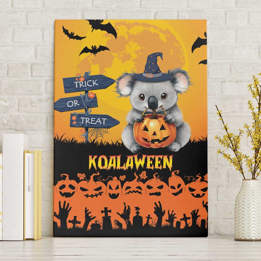 Happy Koalaween Canvas Wall Art Koala Ghost Trick or Treat