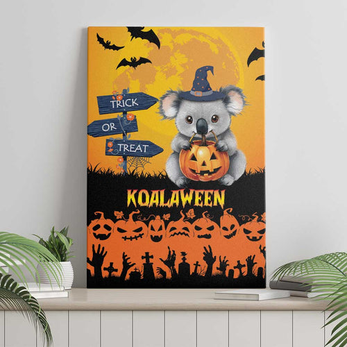 Happy Koalaween Canvas Wall Art Koala Ghost Trick or Treat