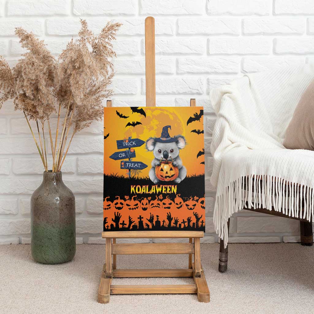 Happy Koalaween Canvas Wall Art Koala Ghost Trick or Treat