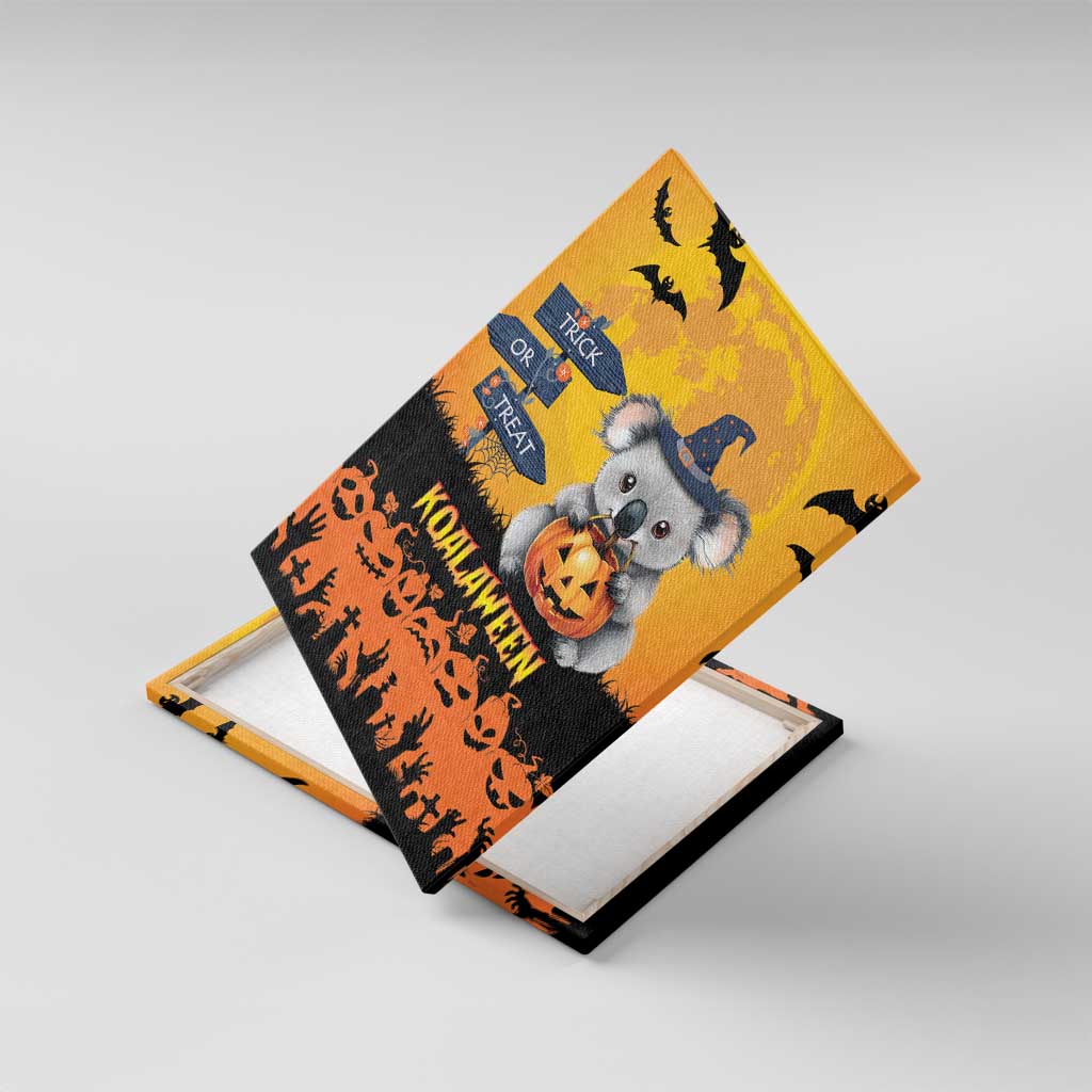 Happy Koalaween Canvas Wall Art Koala Ghost Trick or Treat