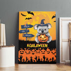 Happy Koalaween Canvas Wall Art Koala Ghost Trick or Treat