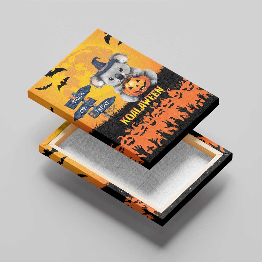 Happy Koalaween Canvas Wall Art Koala Ghost Trick or Treat