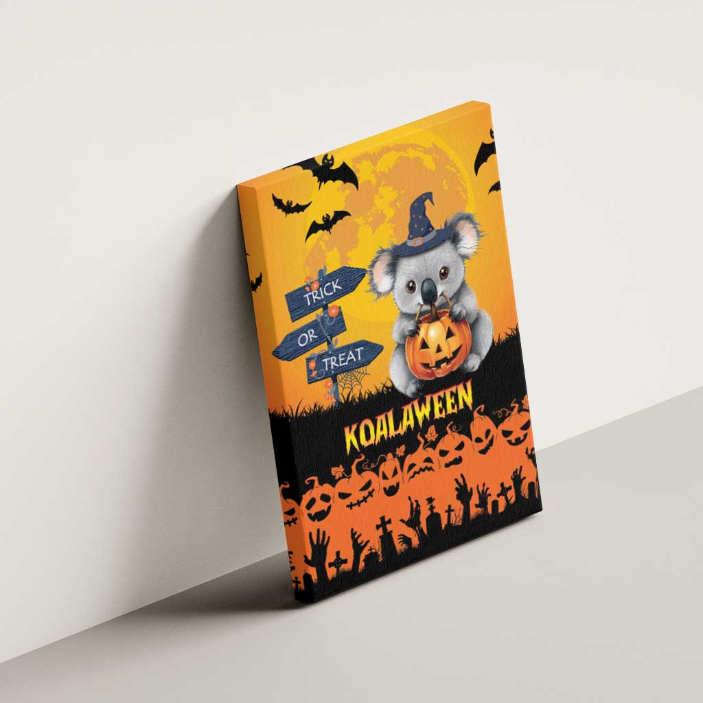 Happy Koalaween Canvas Wall Art Koala Ghost Trick or Treat