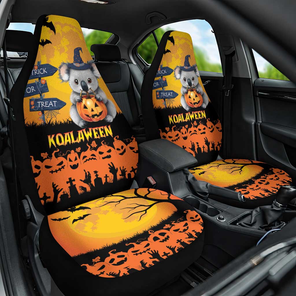Happy Koalaween Car Seat Cover Koala Ghost Trick or Treat