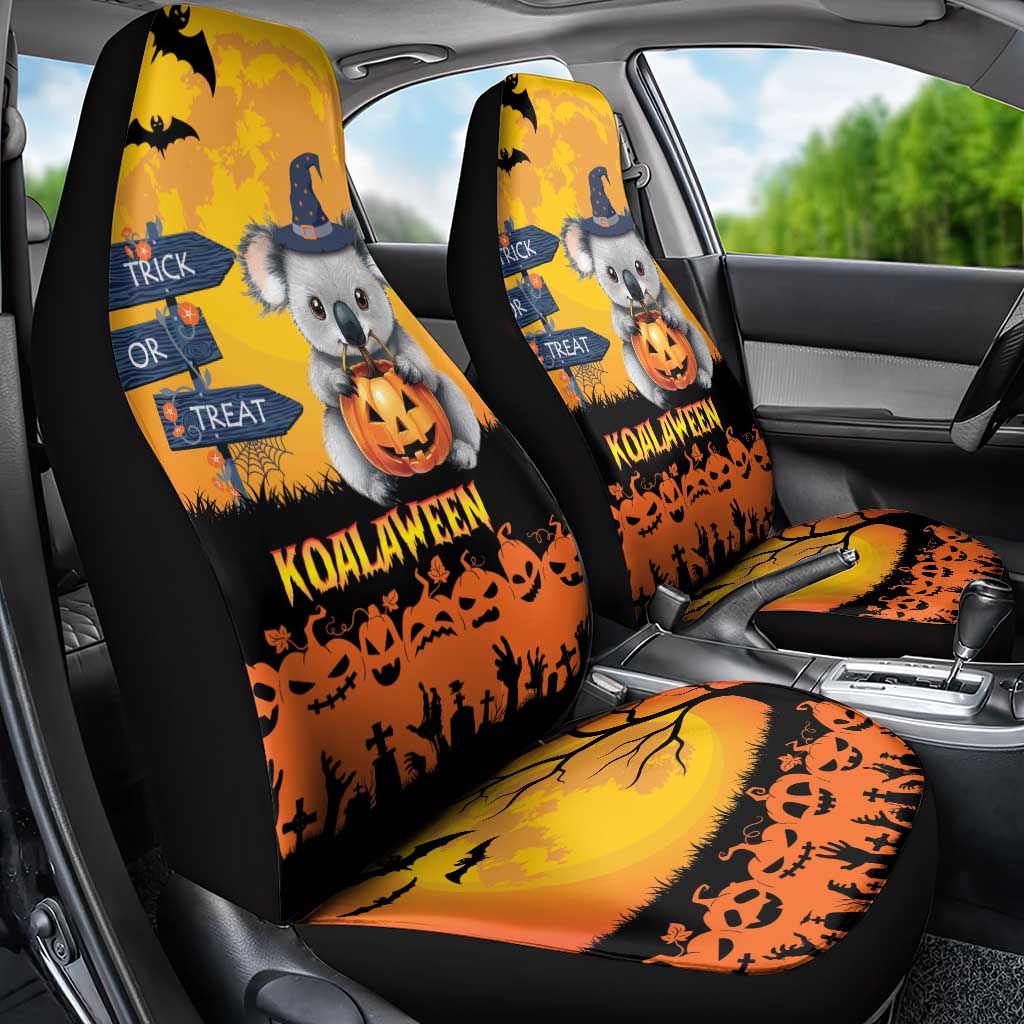 Happy Koalaween Car Seat Cover Koala Ghost Trick or Treat