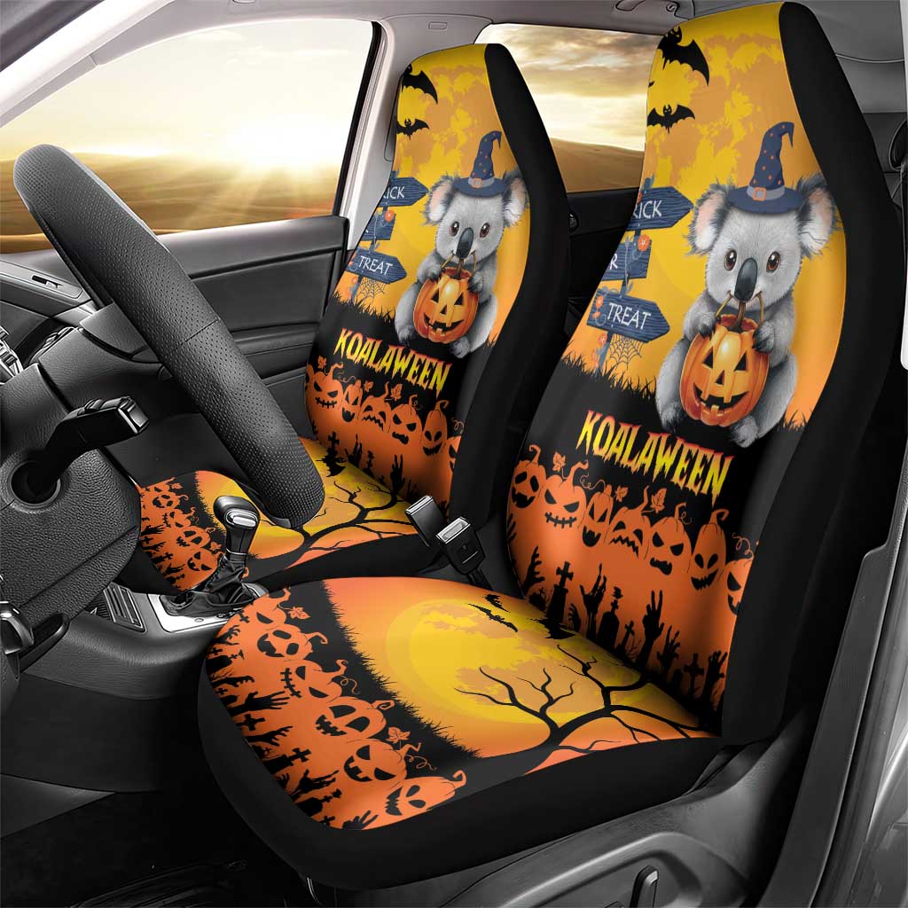Happy Koalaween Car Seat Cover Koala Ghost Trick or Treat