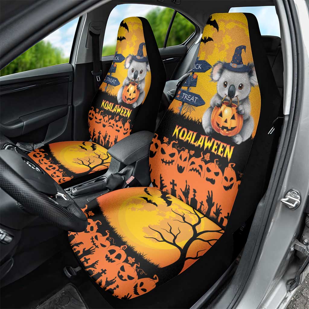 Happy Koalaween Car Seat Cover Koala Ghost Trick or Treat