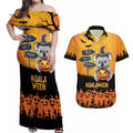 Happy Koalaween Couples Matching Off Shoulder Maxi Dress and Hawaiian Shirt Koala Ghost Trick or Treat