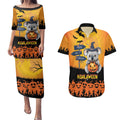 Happy Koalaween Couples Matching Puletasi and Hawaiian Shirt Koala Ghost Trick or Treat