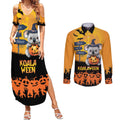 Happy Koalaween Couples Matching Summer Maxi Dress and Long Sleeve Button Shirt Koala Ghost Trick or Treat