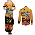 Happy Koalaween Couples Matching Summer Maxi Dress and Long Sleeve Button Shirt Koala Ghost Trick or Treat