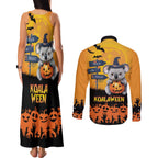 Happy Koalaween Couples Matching Tank Maxi Dress and Long Sleeve Button Shirt Koala Ghost Trick or Treat