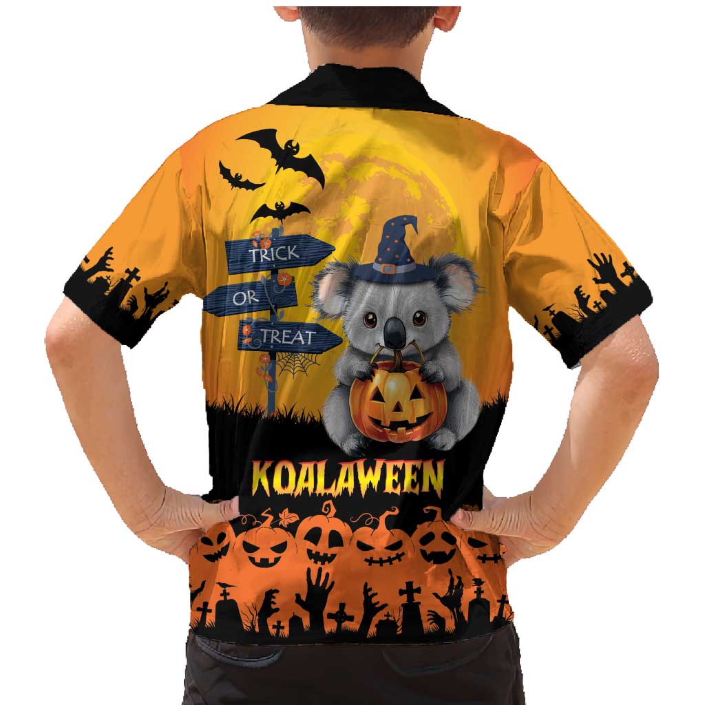 Happy Koalaween Family Matching Mermaid Dress and Hawaiian Shirt Koala Ghost Trick or Treat