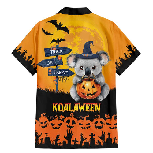 Happy Koalaween Family Matching Mermaid Dress and Hawaiian Shirt Koala Ghost Trick or Treat