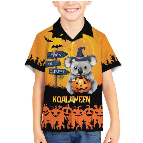 Happy Koalaween Family Matching Mermaid Dress and Hawaiian Shirt Koala Ghost Trick or Treat