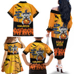 Happy Koalaween Family Matching Off The Shoulder Long Sleeve Dress and Hawaiian Shirt Koala Ghost Trick or Treat