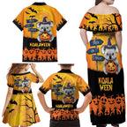 Happy Koalaween Family Matching Off Shoulder Maxi Dress and Hawaiian Shirt Koala Ghost Trick or Treat