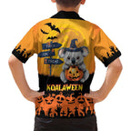 Happy Koalaween Family Matching Off Shoulder Short Dress and Hawaiian Shirt Koala Ghost Trick or Treat